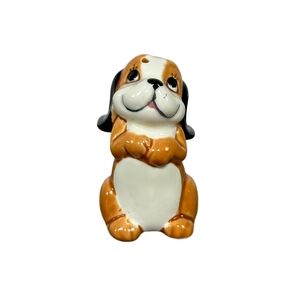 Vintage Kitsch Japan Ceramic Dog Salt Shaker Figurine